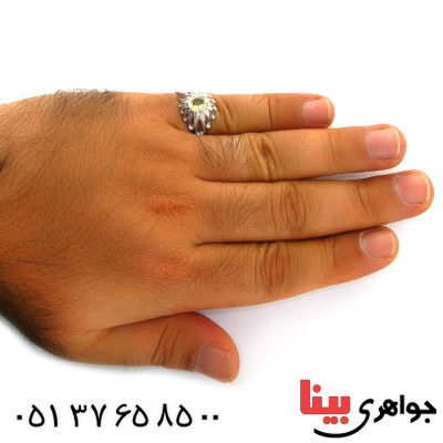انگشتر سیترین مردانه دور اشکی _کد:11795