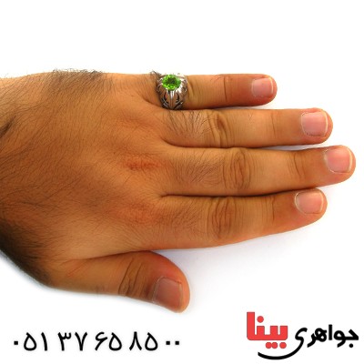 انگشتر زبرجد  مردانه درشت اسلیمی _کد:11799