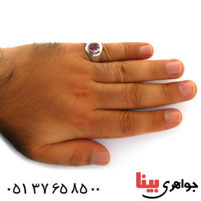 انگشتر یاقوت سرخ مردانه درشت شفاف و خوشرنگ _کد:11834