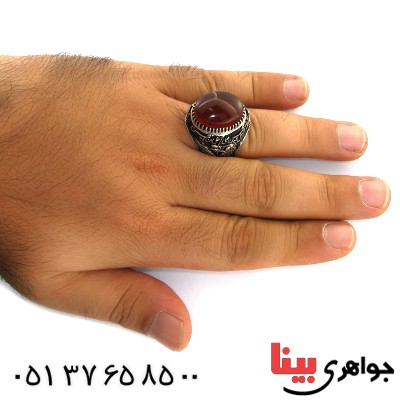 انگشتر عقیق یمنی مردانه درشت فاخر عاشورا _کد:1703