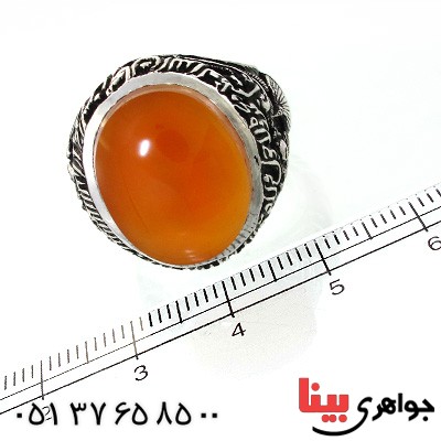 انگشتر عقیق یمنی شرف الشمس مردانه درشت کعبه _کد:1704