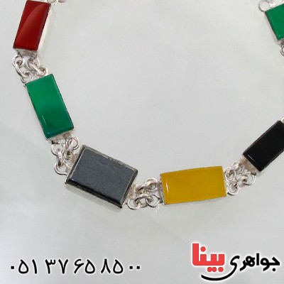 دستبند چند جواهر زنانه سلجوقی مستطیلی _کد:11946