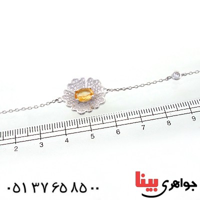 دستبند سیترین زنانه خوشرنگ مدل گلسا _کد:12177