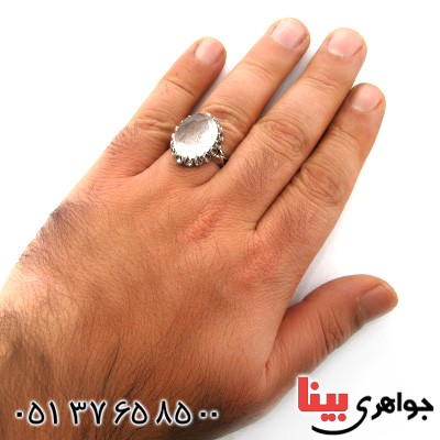 انگشتر در نجف مردانه درشت دور اشکی با حکاکی چهارده معصوم _کد:12333