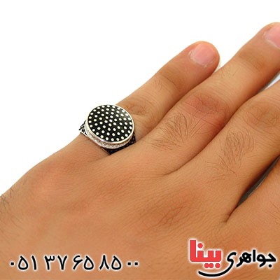 انگشتر نقره مردانه میناکاری زیبا و خاص _کد:12661