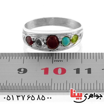 انگشتر چند جواهر عقیق یمنی مدل سعدی _کد:12961