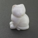 سنگ عقیق سفید تراش گربه بورا _کد:۱۵۱۵۵