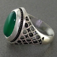 انگشتر عقیق سبز مردانه زیبا 
