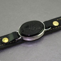 دستبند عقیق سیاه (اونیکس) با حکاکی یا زهرا 