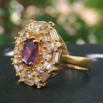 انگشتر آمتیست دور جواهری زنانه خوشرنگ بسیارعالی _کد:۱۷۷۴۹