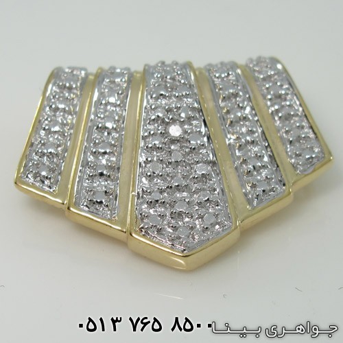 گردنبند الماس برلیان مثلثی روکش آب طلا