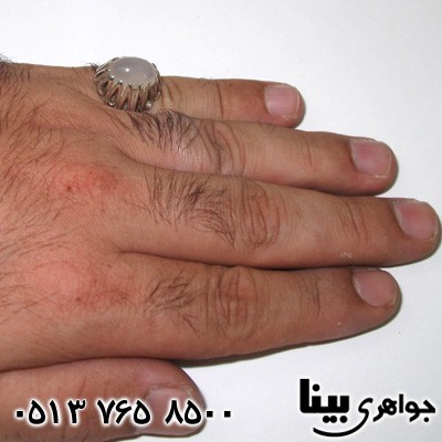 انگشتر عقیق یمنی کبود مردانه طرح اشکی