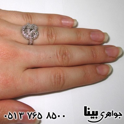 انگشتر الماس زنانه گل رز