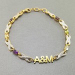 دستبند چند جواهر سفارشی با نام دلخواه شما _کد:3064