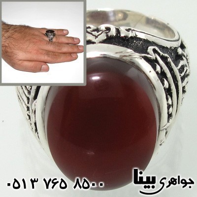 انگشتر عقیق یمنی مردانه خط برجسته با ذکر حضرت یونس(ع)