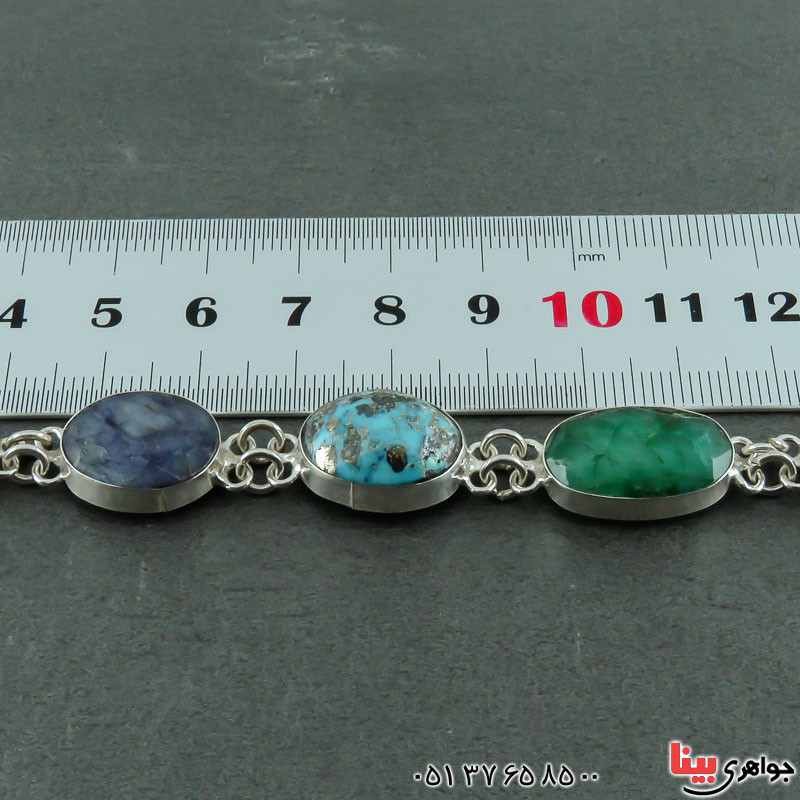 دستبند چند جواهر سنگ درمانی مدل سلجوقی _کد:21716