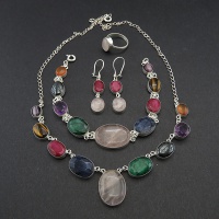 سرویس چند جواهر زنانه خاص و زیبا قابل سفارش با سنگ های دلخواه شما 