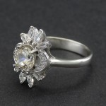 انگشتر الماس روسی (موزانایت) رودیوم زیبا زنانه _کد:۲۸۴۷۱