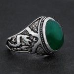 انگشتر عقیق سبز خوشرنگ مردانه بسیار زیبا _کد:۳۱۱۱۰