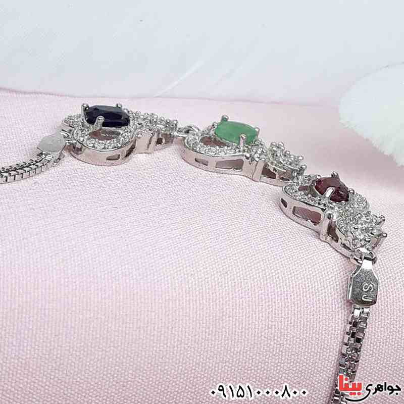 دستبند چند جواهر رودیوم زنانه خاص و زیبا _کد:31888