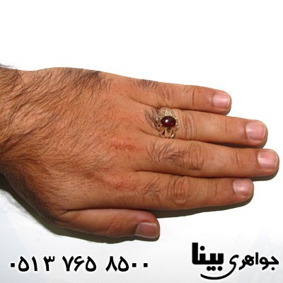 انگشتر عقیق یمنی طرح اشکی سنتی مردانه