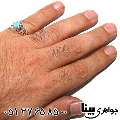 انگشتر فیروزه نیشابوری شجری مردانه شماره ده