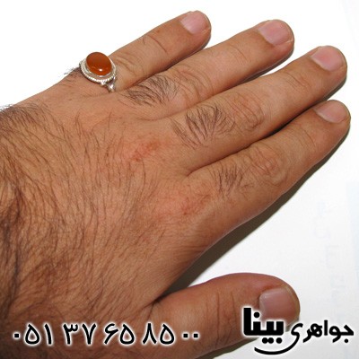 انگشتر عقیق یمنی مردانه طرح صفوی شماره سه
