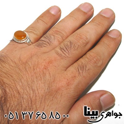 انگشتر عقیق یمنی مردانه طرح صفوی شماره پنج