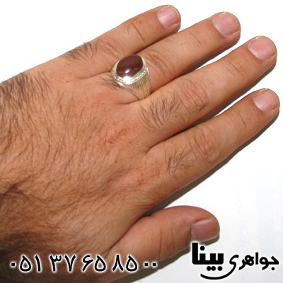 انگشتر عقیق یمنی مردانه درشت طرح شمسه