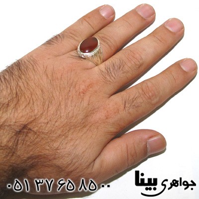 انگشتر عقیق یمنی مردانه درشت طرح درویشی