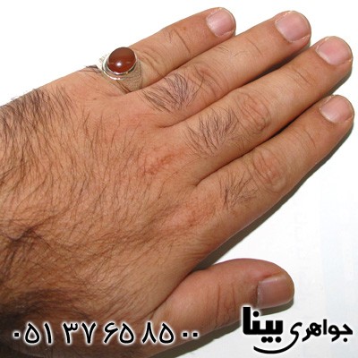 انگشتر عقیق یمنی مردانه طرح سنتی شماره دو