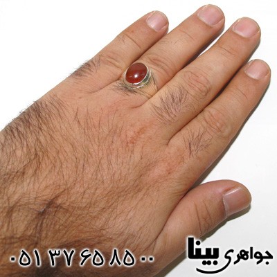 انگشتر عقیق یمنی مردانه طرح سنتی شماره سه