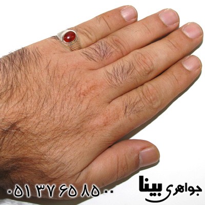 انگشتر عقیق یمنی مردانه طرح سنتی شماره چهار
