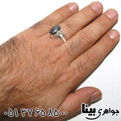 انگشتر حدید مردانه با حکاکی دعای هفت جلاله شماره سه