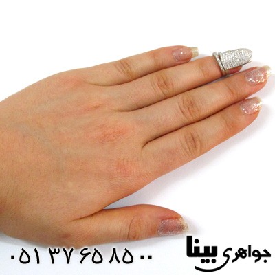 انگشتر نقره زنانه بند انگشتی طرح ناخن