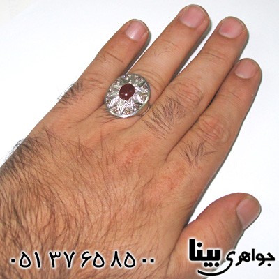 انگشتر چند جواهر الماس و عقیق یمنی مردانه