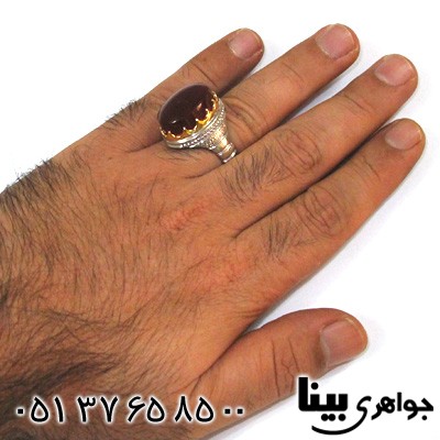 انگشتر عقیق یمنی مردانه فاخر دوازده چنگ