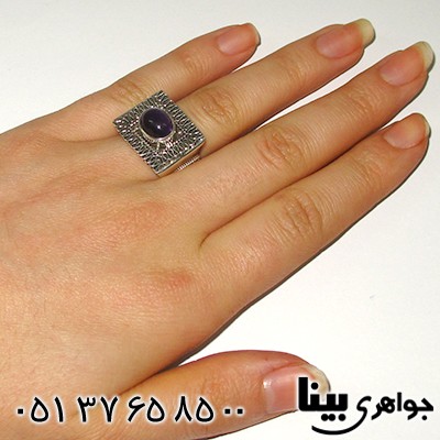 انگشتر آمتیست زنانه درشت ملیله کاری _کد:7630