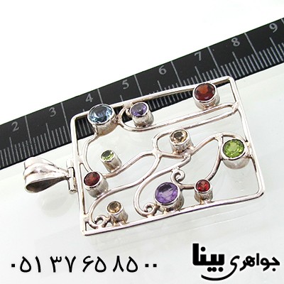 گردنبند چند جواهر زبرجد و آمتیست زنانه درشت _کد:7685