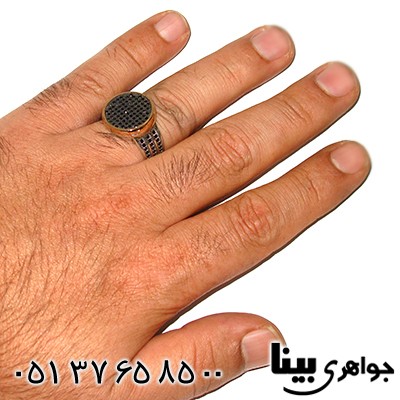 انگشتر عقیق سیاه (اونیکس) مردانه مدرن _کد:7781