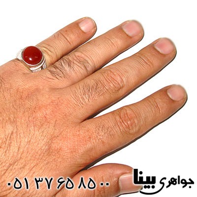 انگشتر عقیق قرمز مردانه مدل ایتالیایی _کد:7784