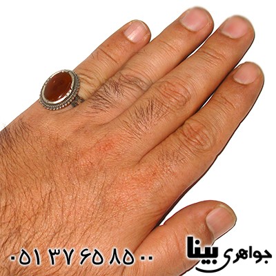 انگشتر عقیق یمنی مردانه درشت مدل صفوی _کد:7787