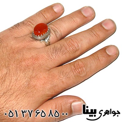 انگشتر عقیق یمنی مردانه درشت مدل معین _کد:7789
