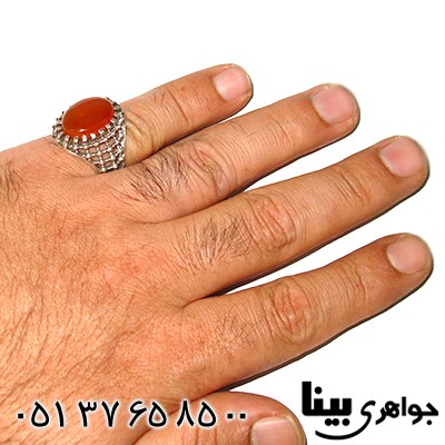 انگشتر عقیق یمنی مردانه درشت مدل ضریح _کد:7796