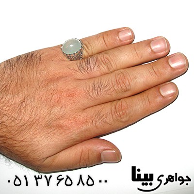 انگشتر عقیق برزیلی با نقوش مویرگی مردانه درشت _کد:8105