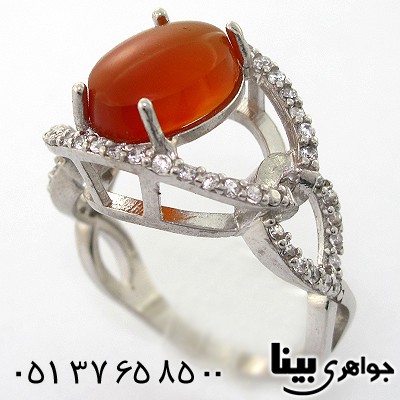 انگشتر عقیق یمنی زنانه مدل گلاره _کد:8187