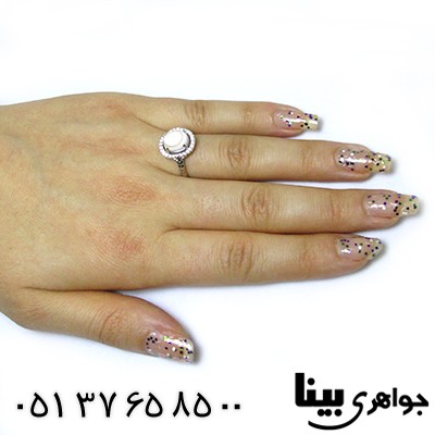 انگشتر صدف (مهره مار) زنانه دور نگین _کد:8486