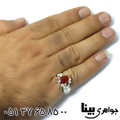انگشتر عقیق یمنی مردانه کلاسیک مدل سوهانی _کد:8589