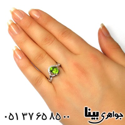 انگشتر زبرجد خوشرنگ زنانه رادیوم لوکس _کد:8703