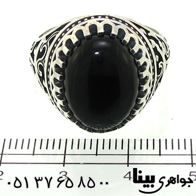 انگشتر عقیق سیاه (اونیکس) مردانه یا زینب _کد:8802